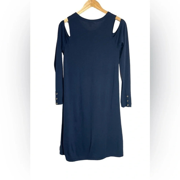 Lilly Pulitzer Faire Sweater Dress Medium Cotton Modal Wool Blend Cold Shoulder - Picture 6 of 11